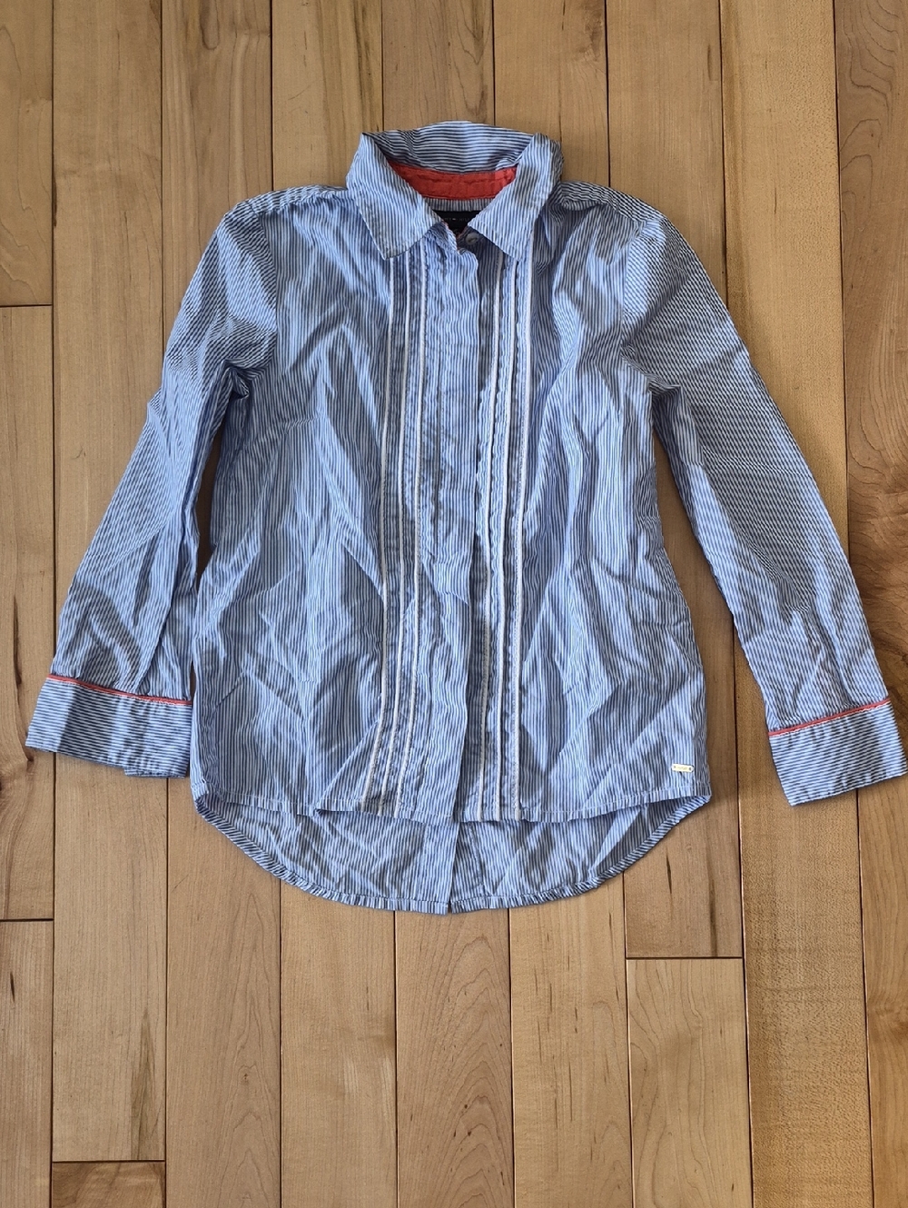 Girls' Size 6/7 Tommy Hilfiger Blue Striped Button-Up Shirt